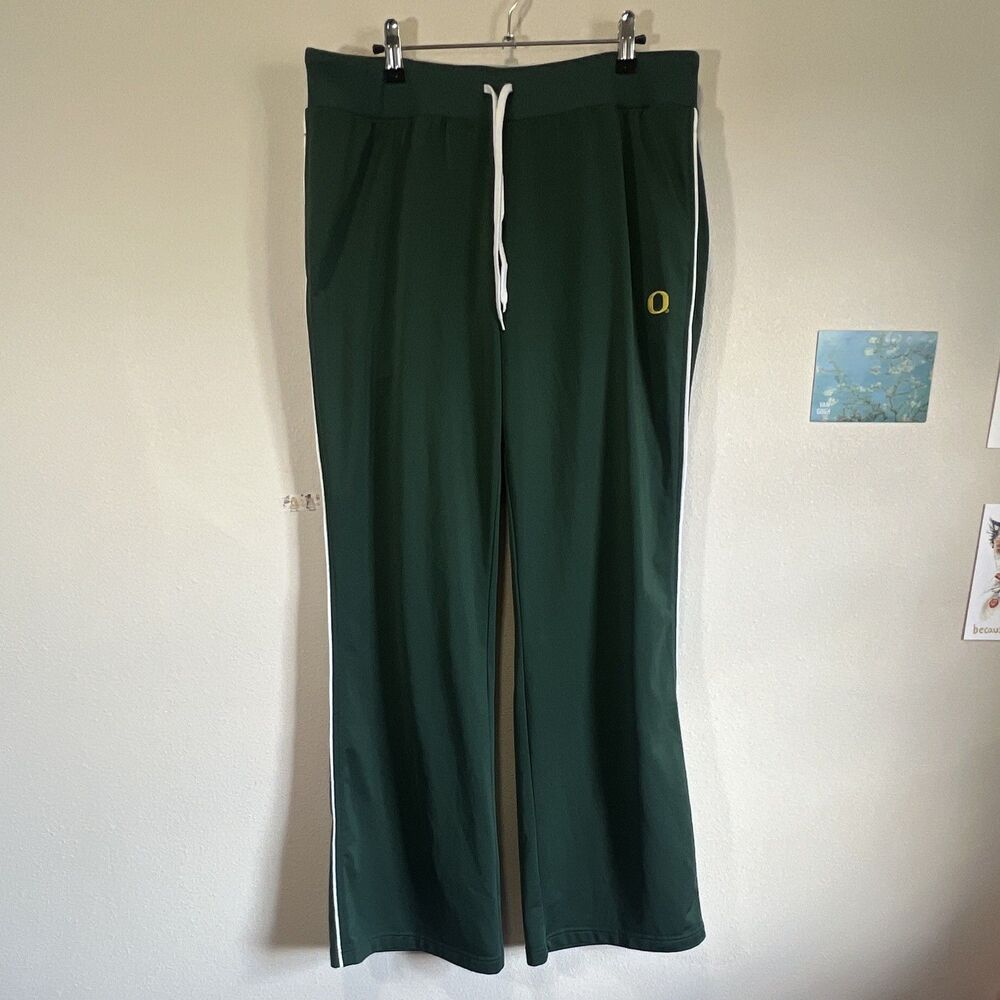 Nike Team XL Regular Solid Green/White Track Pants Drawstring Elastic